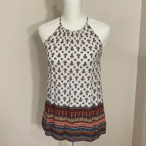 Printed sleeveless blouse
